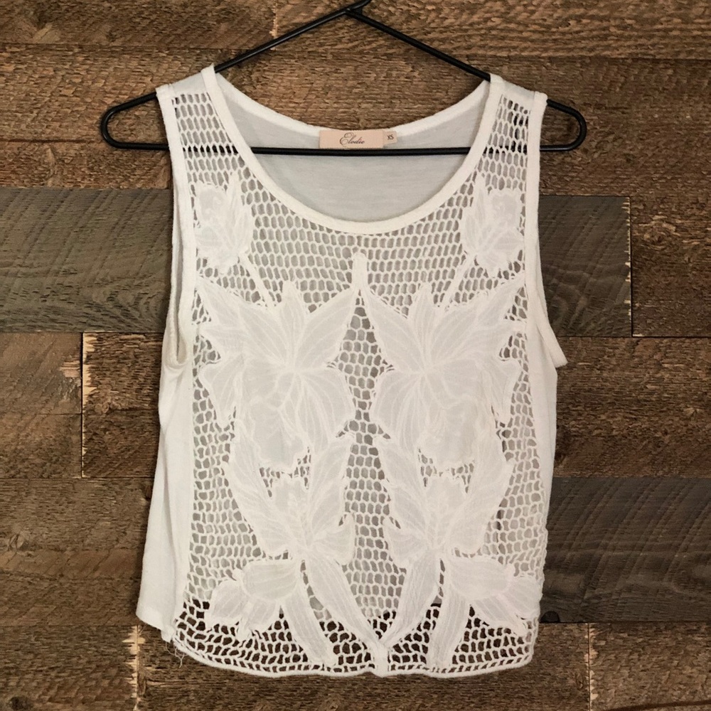 White mesh crop top